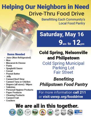 Food Drive to Benefit The Philipstown Food Pantry